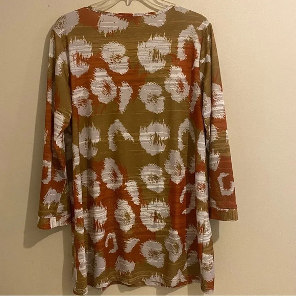 Women’s Beyond This Plane Blouse Long Sleeve Geometric Pattern V-Neck Size L - Picture 4 of 9